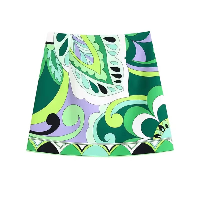 Verde Mirage Shirt & Skirt Set