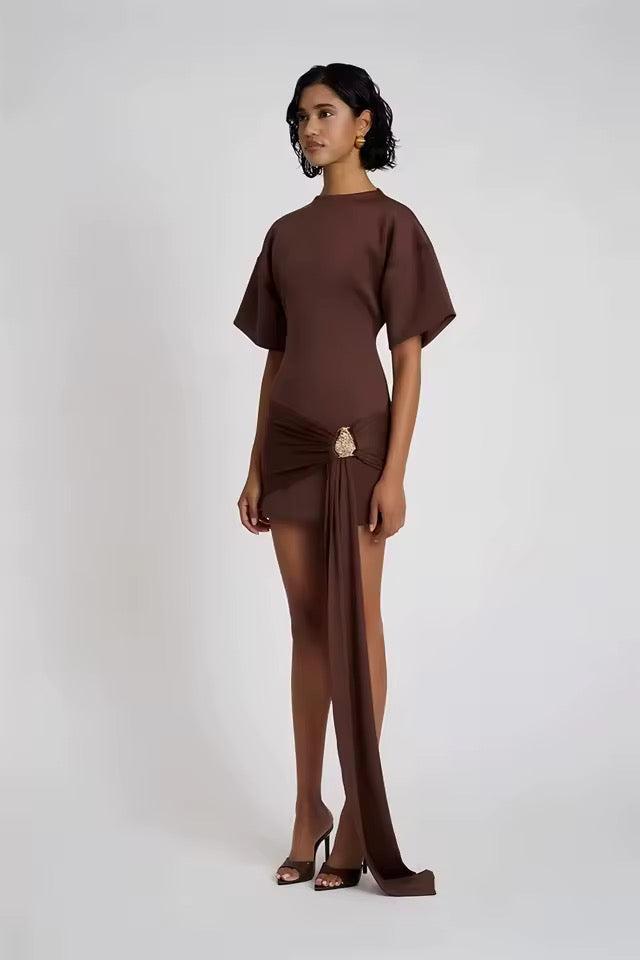 Élise Draped Accent Mini Dress
