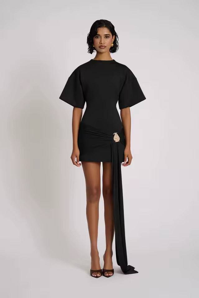 Élise Draped Accent Mini Dress