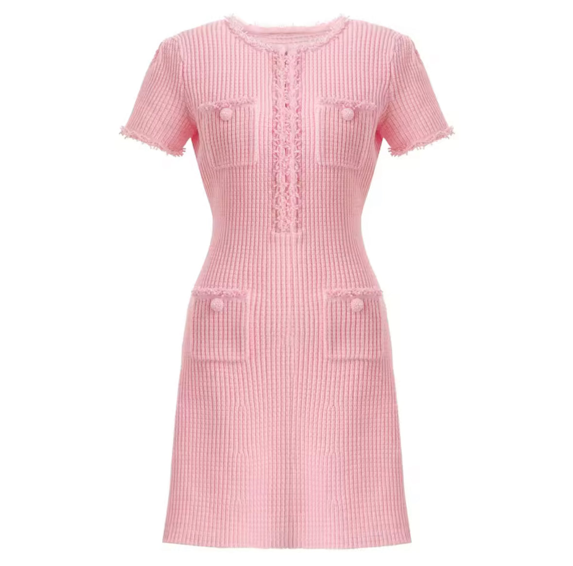 Livia Pearl-Trim Tweed Mini Dress