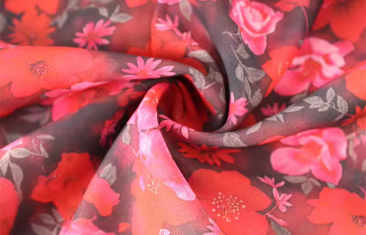 Riviera Rose Chiffon One-Shoulder Dress