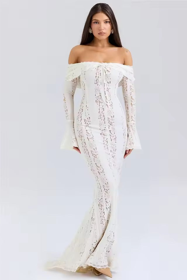 Luminara Off-Shoulder Lace Maxi Dress