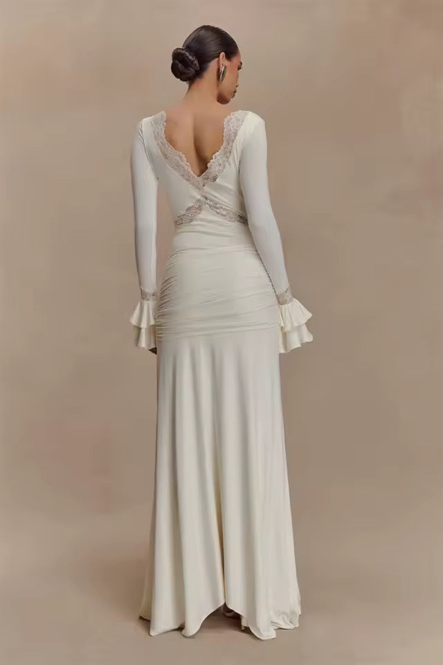 Dahlia V-Neck Lace Maxi Dress