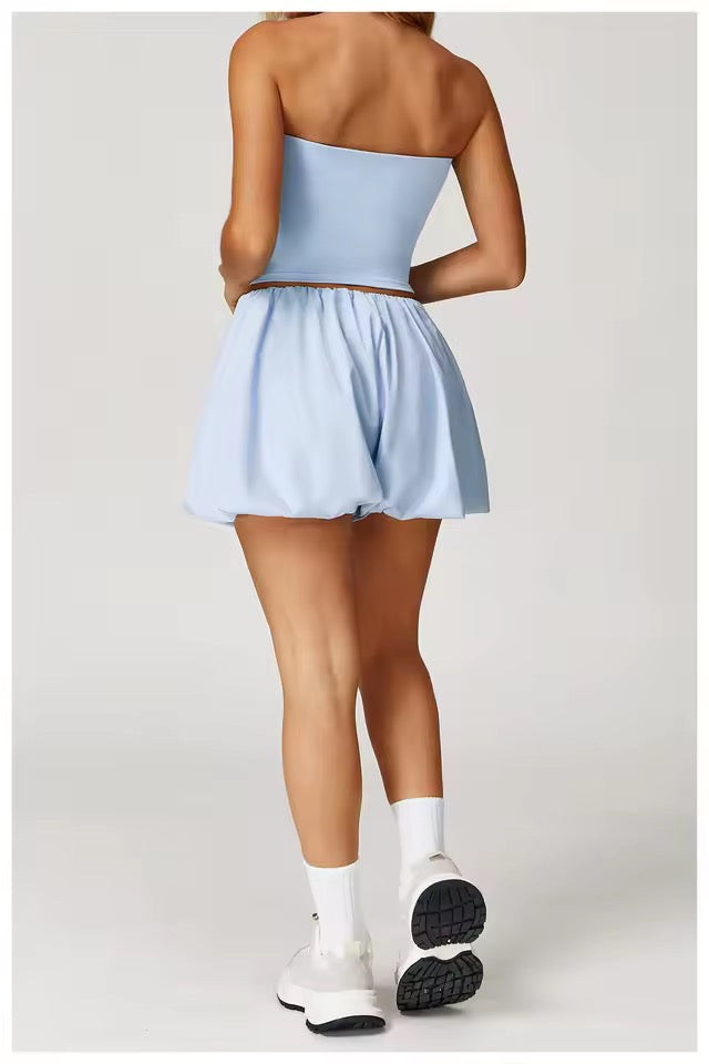SYLA Breeze 2-Piece Set – Bandeau Top + Bubble Shorts