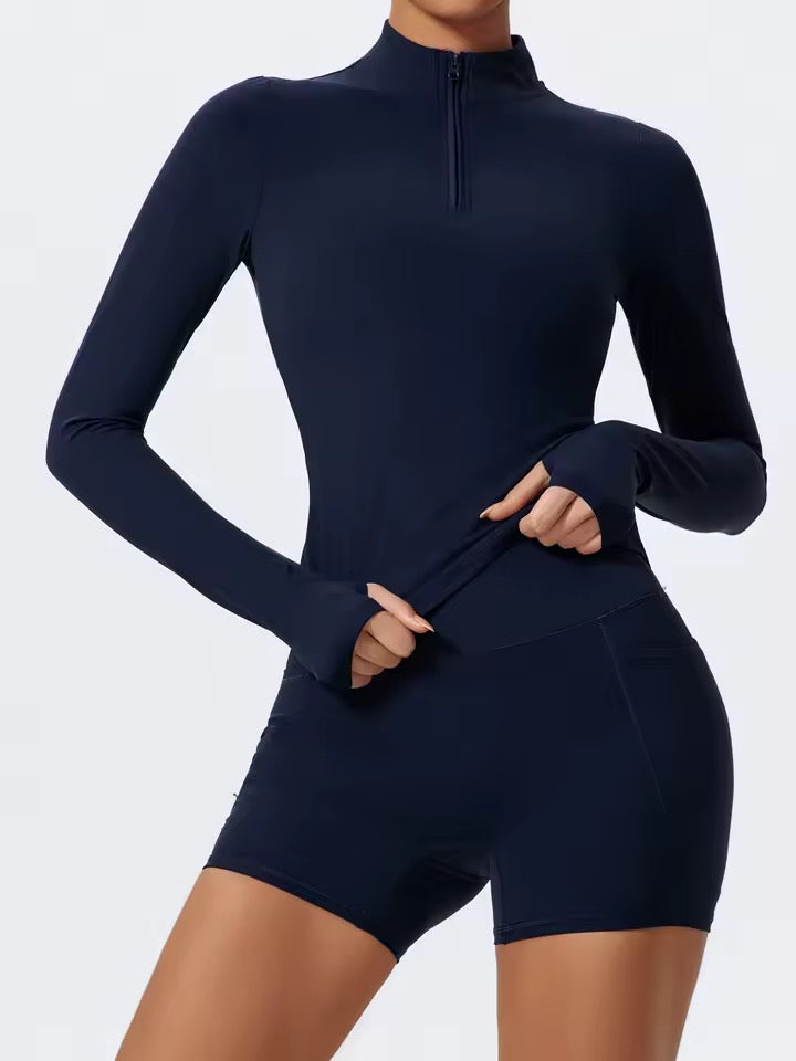 SYLA Verge Set – Half-Zip Performance Set with Shorts or Flared Pants