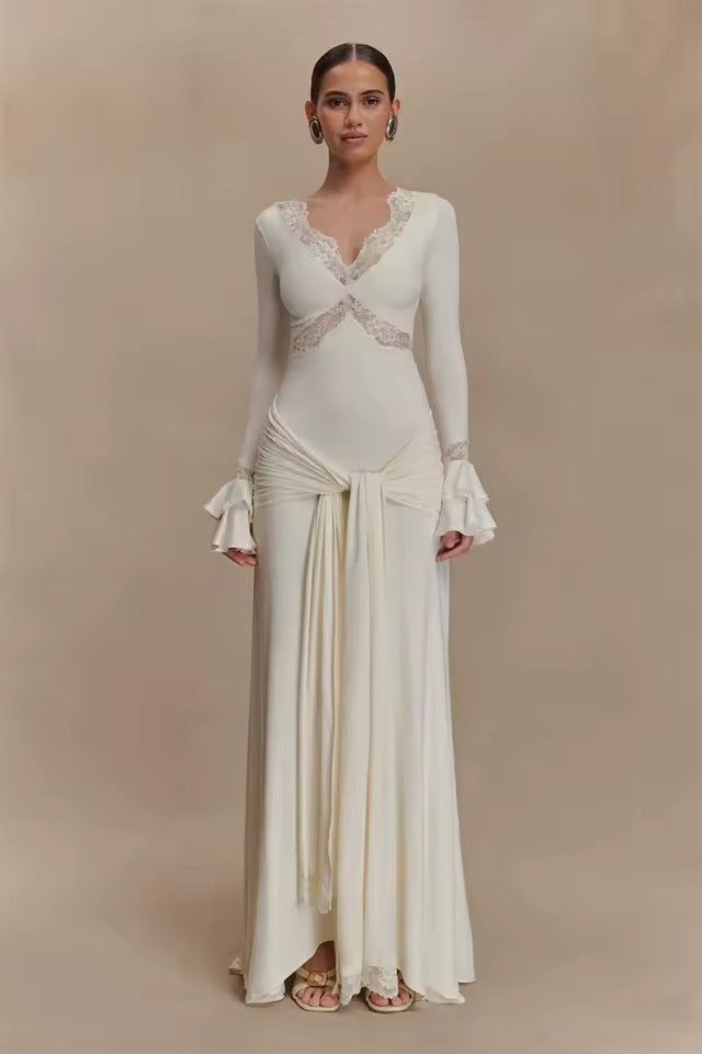 Dahlia V-Neck Lace Maxi Dress