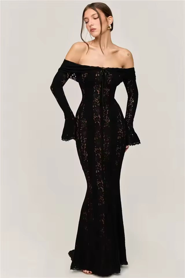 Luminara Off-Shoulder Lace Maxi Dress