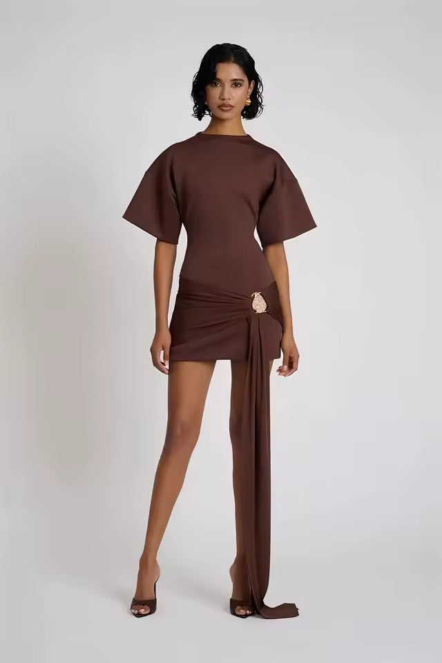 Élise Draped Accent Mini Dress