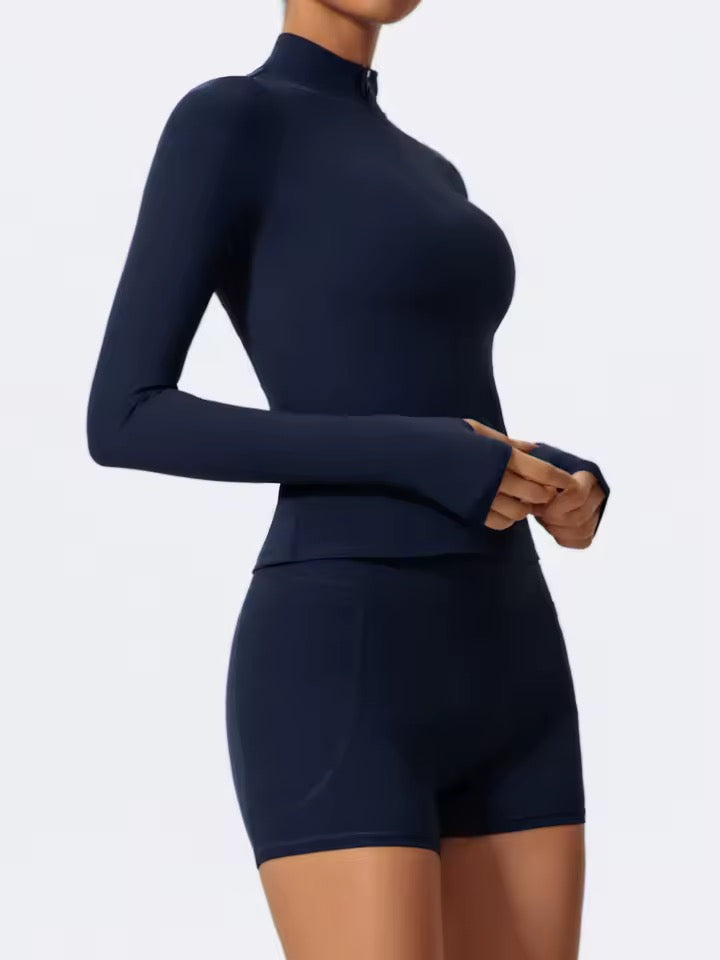 SYLA Verge Set – Half-Zip Performance Set with Shorts or Flared Pants