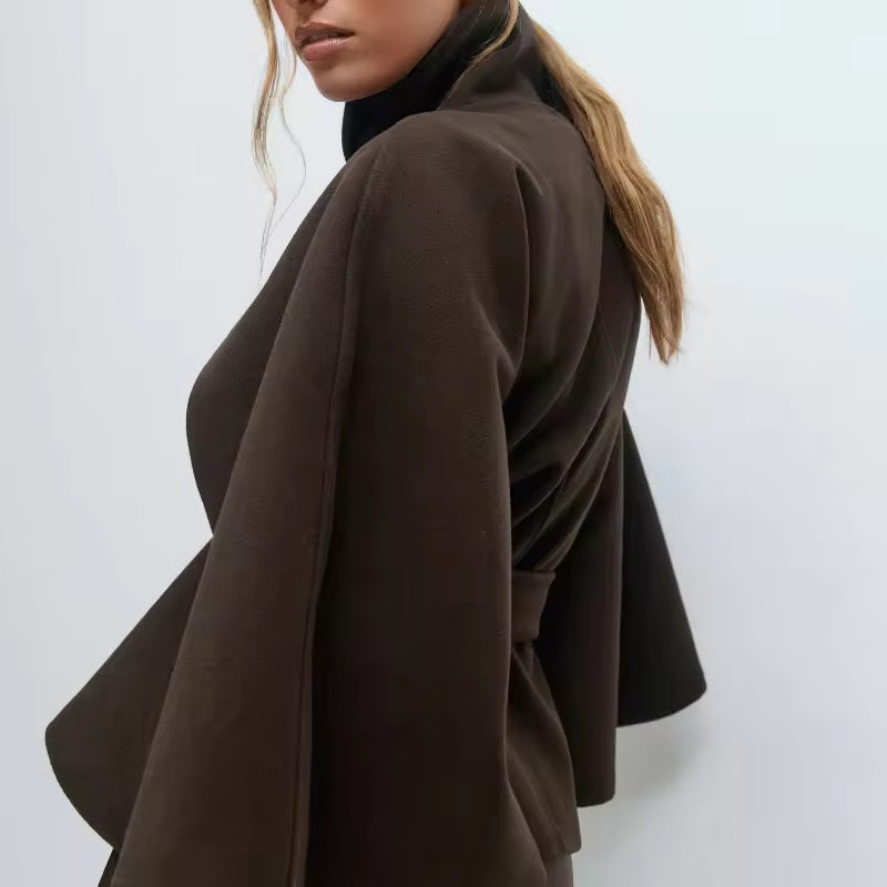 Marceline Belted Cape Jacket
