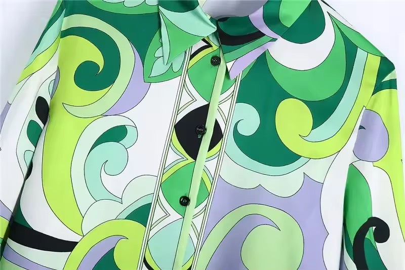 Verde Mirage Shirt & Skirt Set