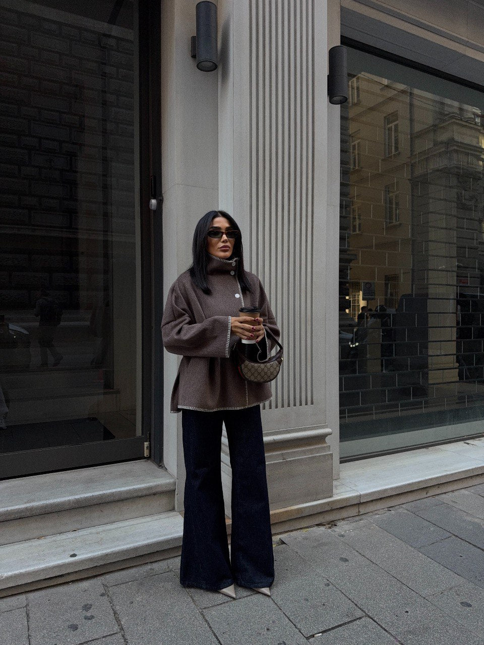 Éliora Structured Wool Cape Jacket