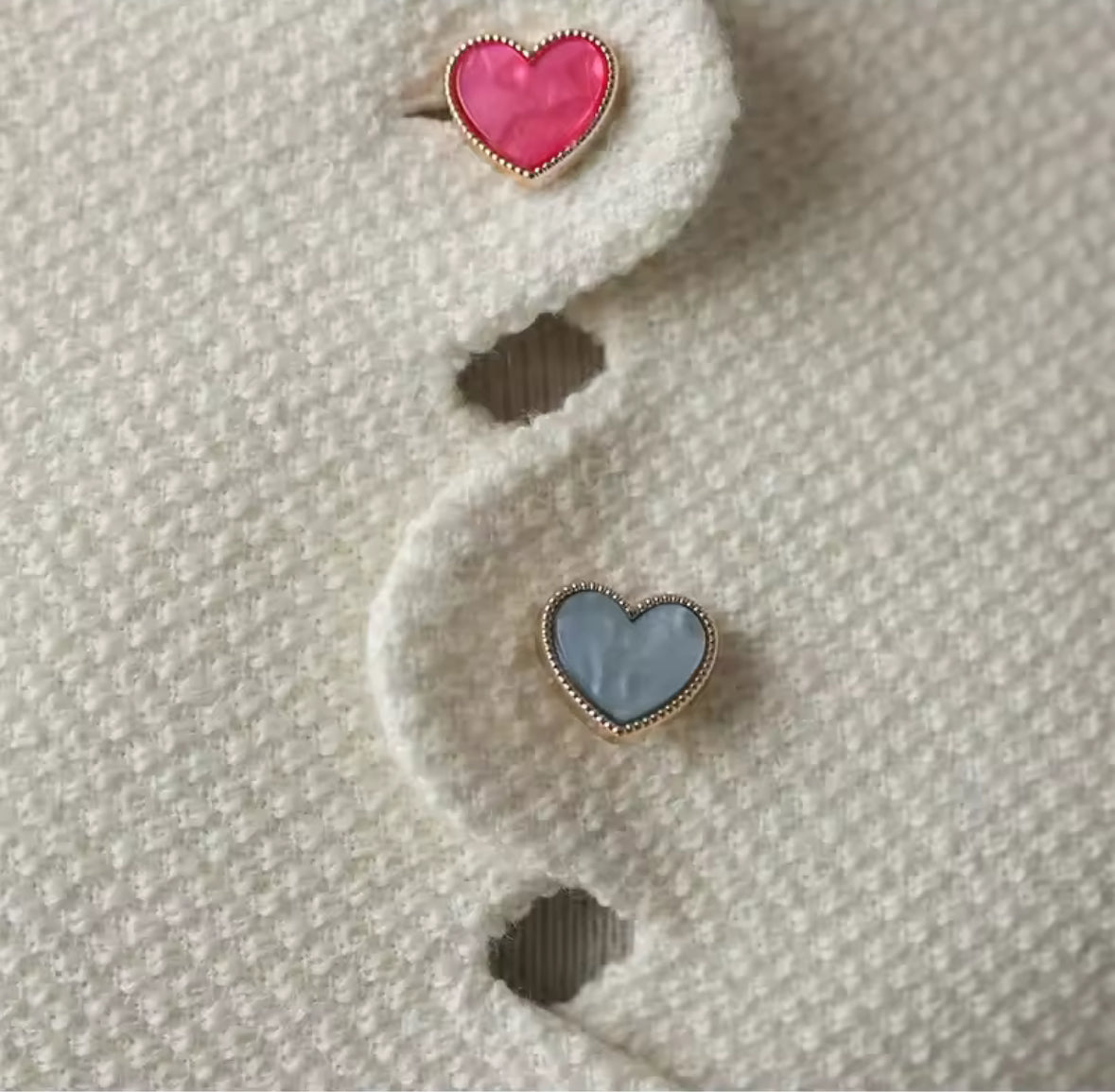 Amour Heart Button Cropped Jacket