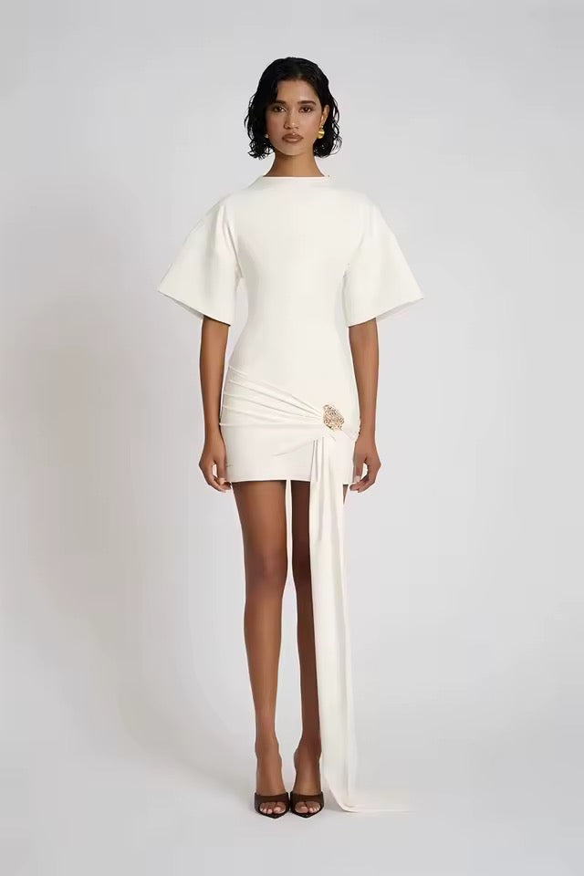 Élise Draped Accent Mini Dress