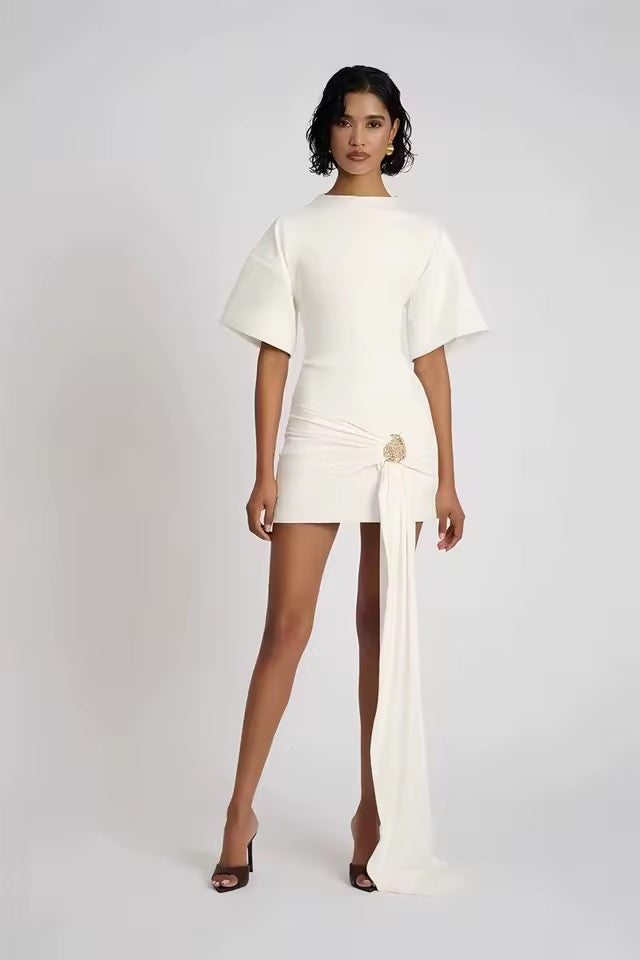 Élise Draped Accent Mini Dress