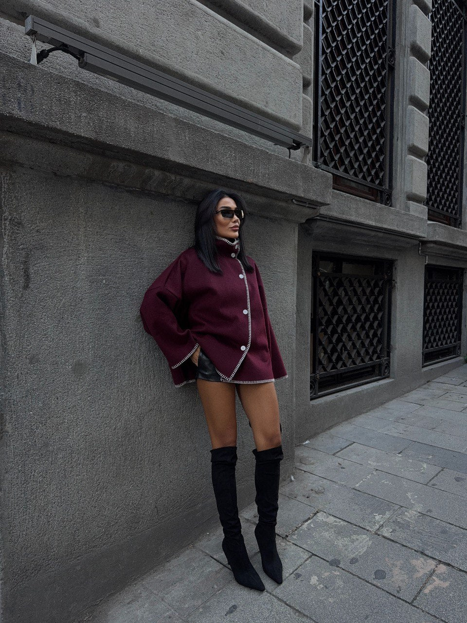 Éliora Structured Wool Cape Jacket