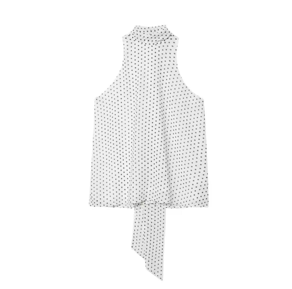 Liora Polka Dot Bow Halter Blouse