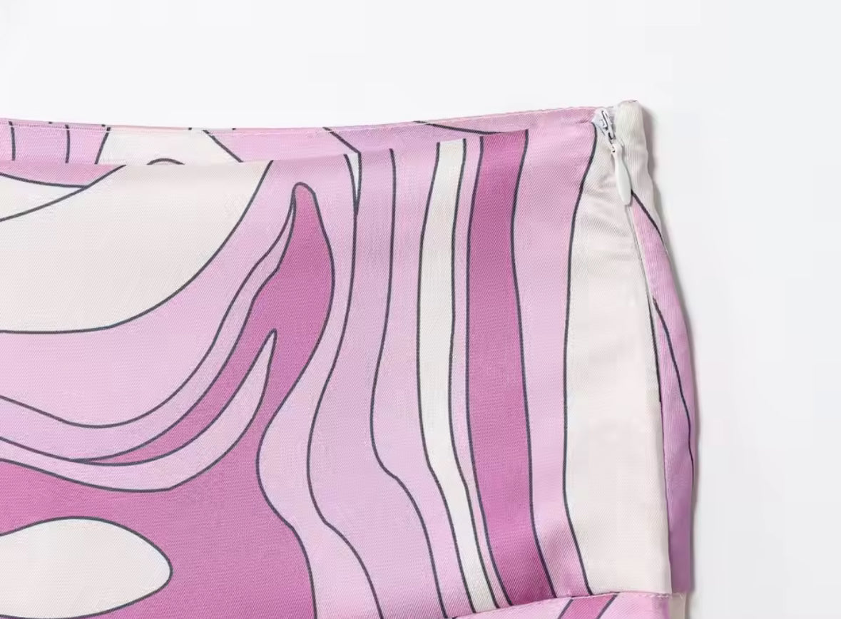 Amara Lilac Swirl Strapless Maxi Set