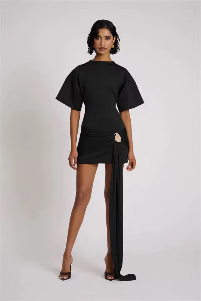 Élise Draped Accent Mini Dress