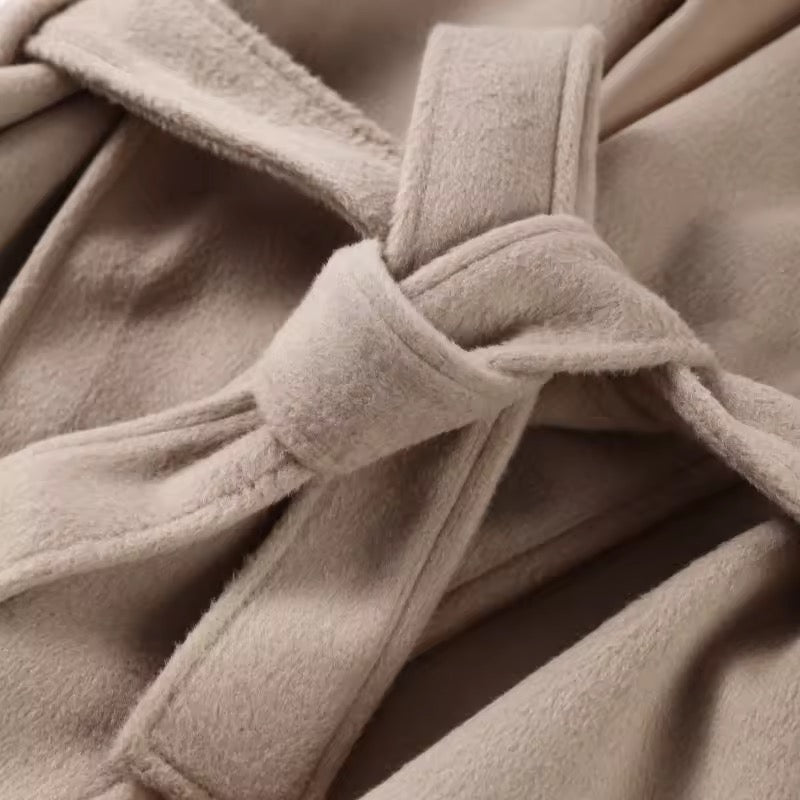 Monaco Luxe Belted Wrap Coat with Faux Fur Detail