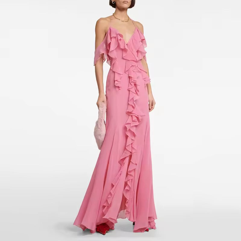 Amira Cascade Ruffle Maxi Dress