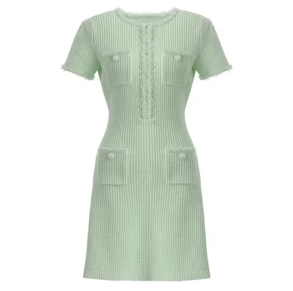 Livia Pearl-Trim Tweed Mini Dress