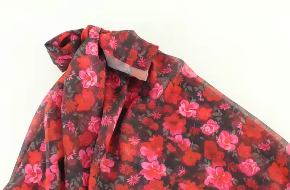 Riviera Rose Chiffon One-Shoulder Dress