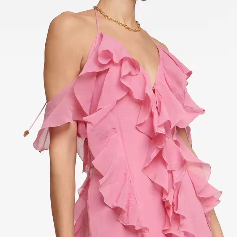 Amira Cascade Ruffle Maxi Dress