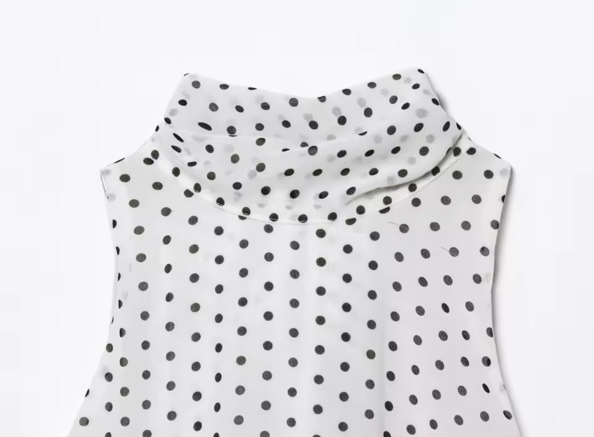 Liora Polka Dot Bow Halter Blouse