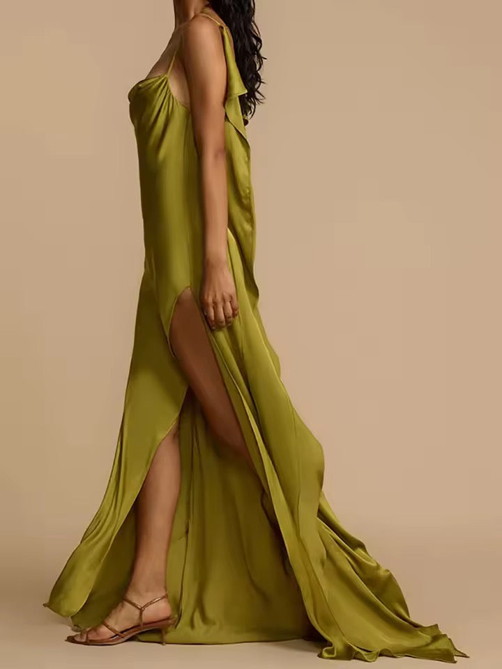 Vera Backless Silk Maxi Dress