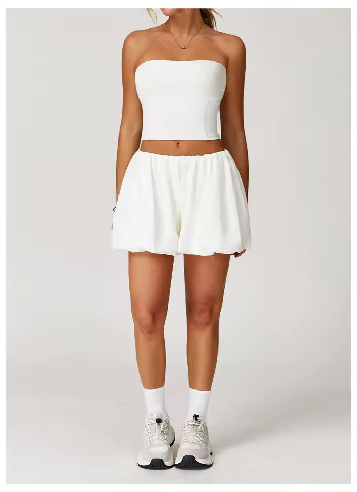 SYLA Breeze 2-Piece Set – Bandeau Top + Bubble Shorts