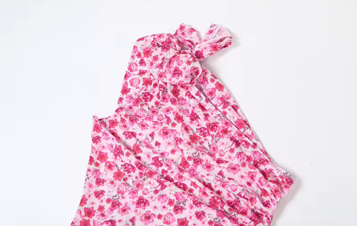 Riviera Rose Chiffon One-Shoulder Dress