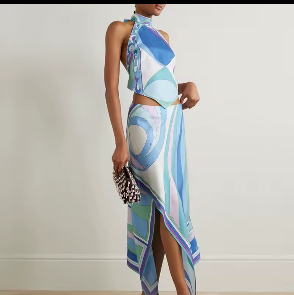 Elara Back-Tie Skirt Set