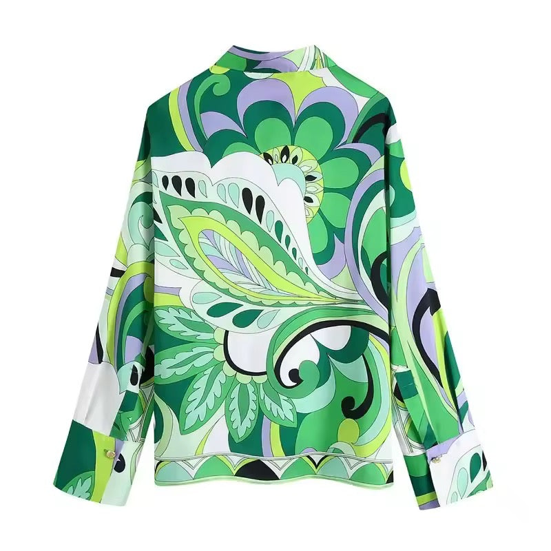 Verde Mirage Shirt & Skirt Set