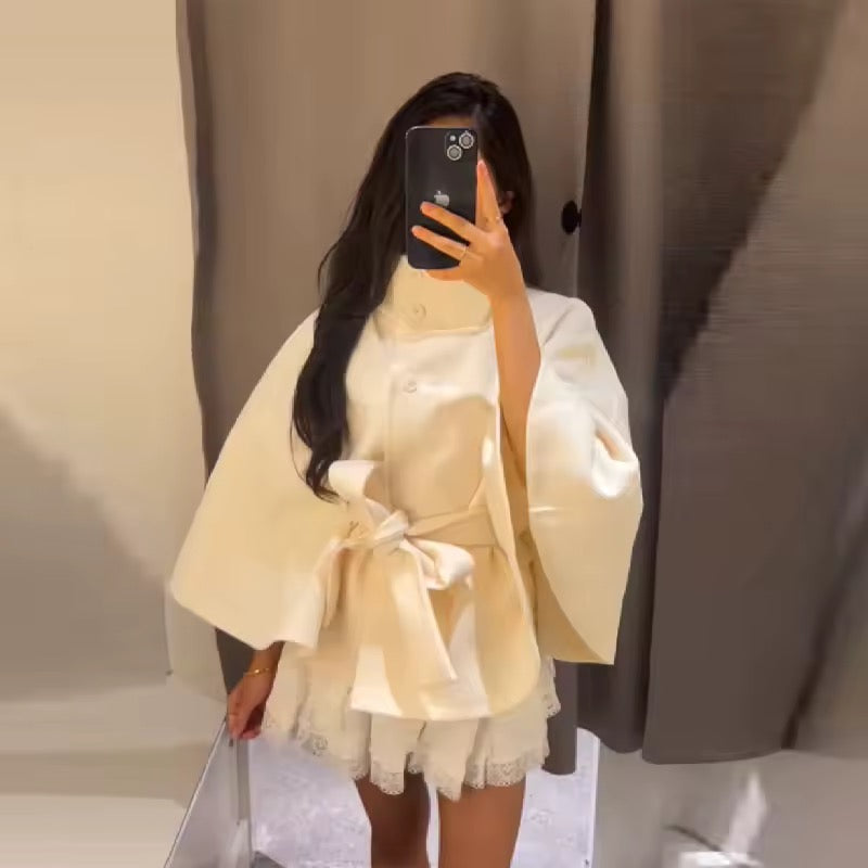 Marceline Belted Cape Jacket