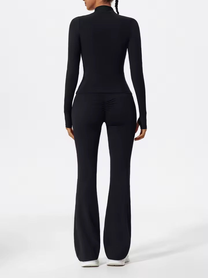 SYLA Verge Set – Half-Zip Performance Set with Shorts or Flared Pants