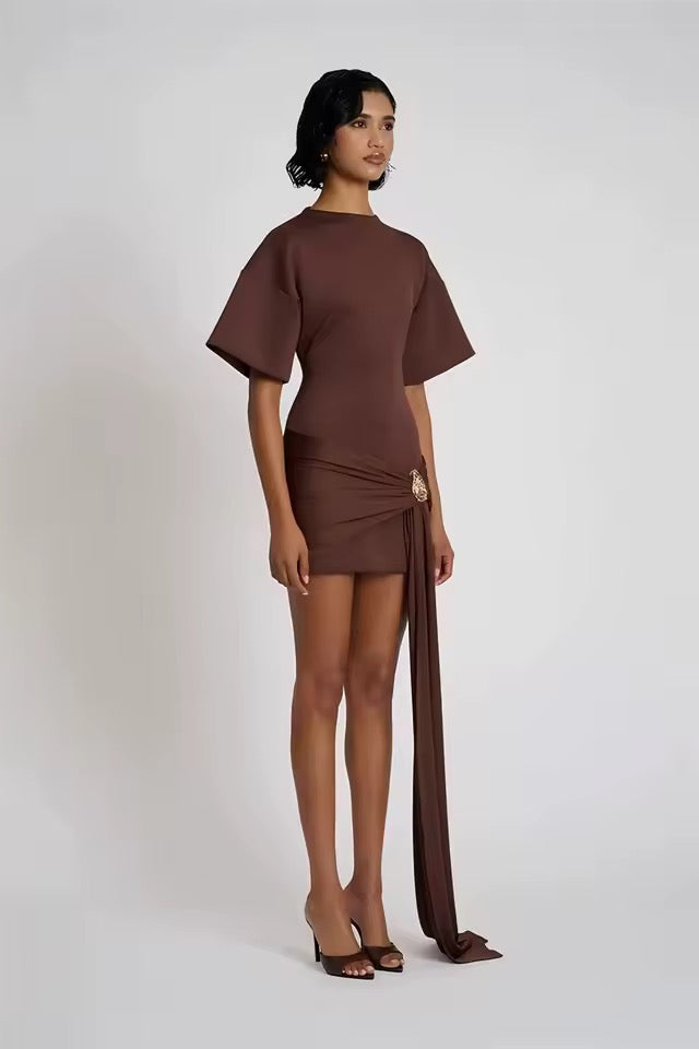 Élise Draped Accent Mini Dress