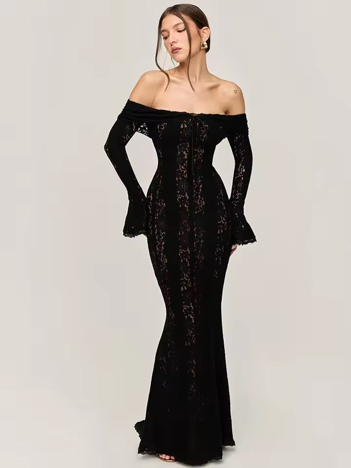 Luminara Off-Shoulder Lace Maxi Dress