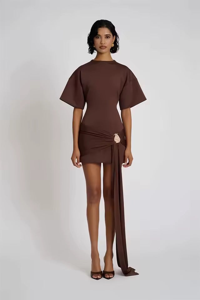 Élise Draped Accent Mini Dress