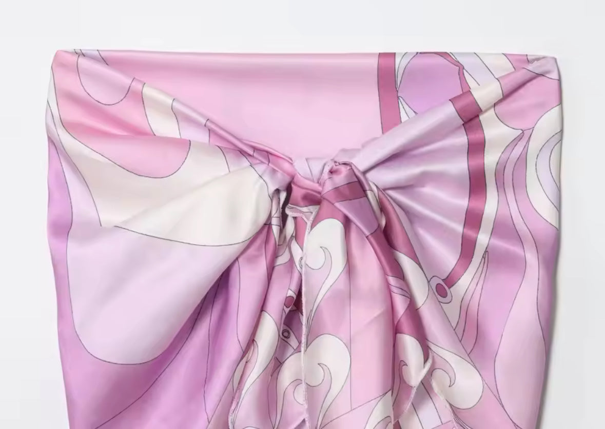 Amara Lilac Swirl Strapless Maxi Set