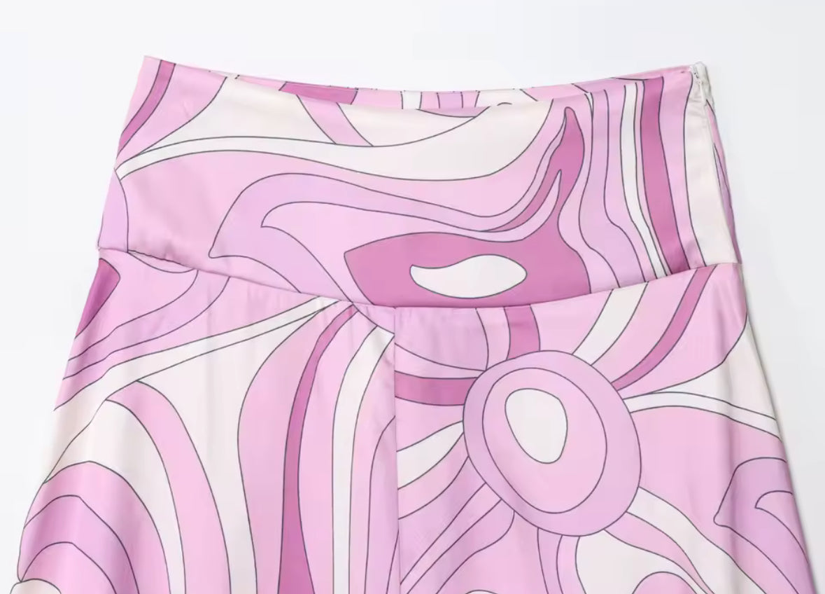 Amara Lilac Swirl Strapless Maxi Set