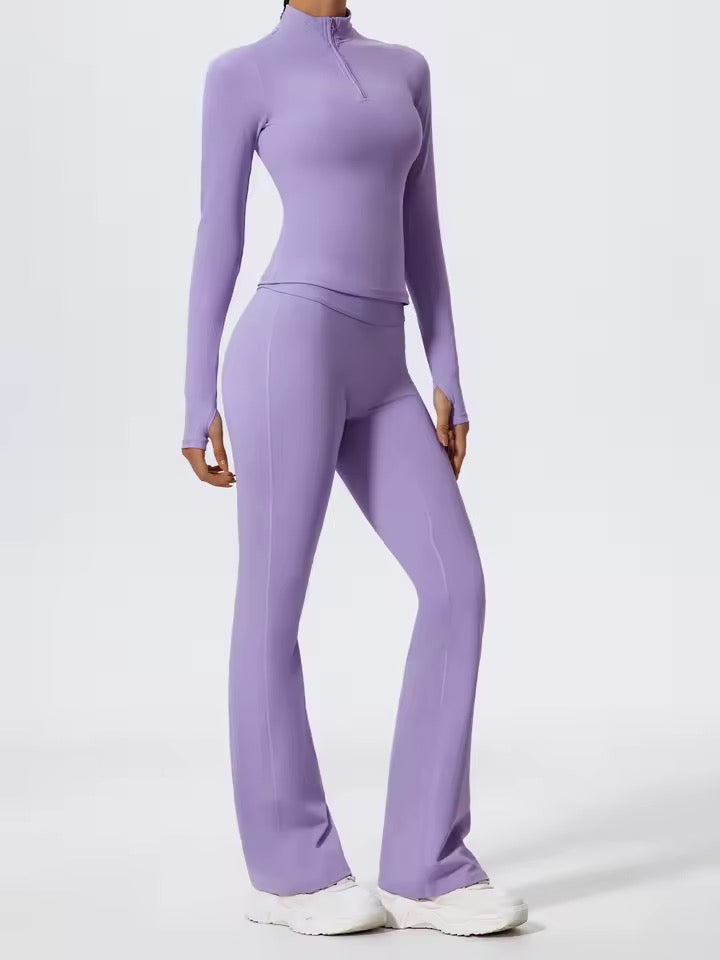 SYLA Verge Set – Half-Zip Performance Set with Shorts or Flared Pants