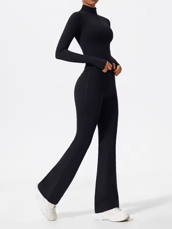 SYLA Verge Set – Half-Zip Performance Set with Shorts or Flared Pants