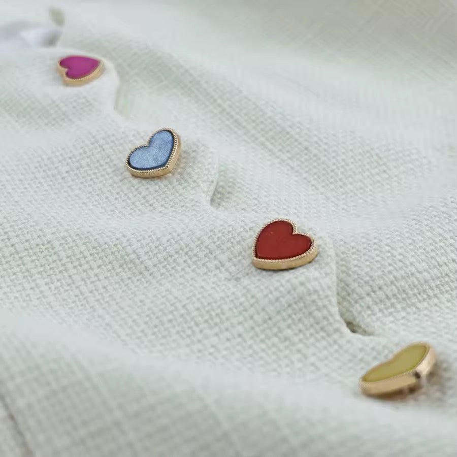 Amour Heart Button Cropped Jacket