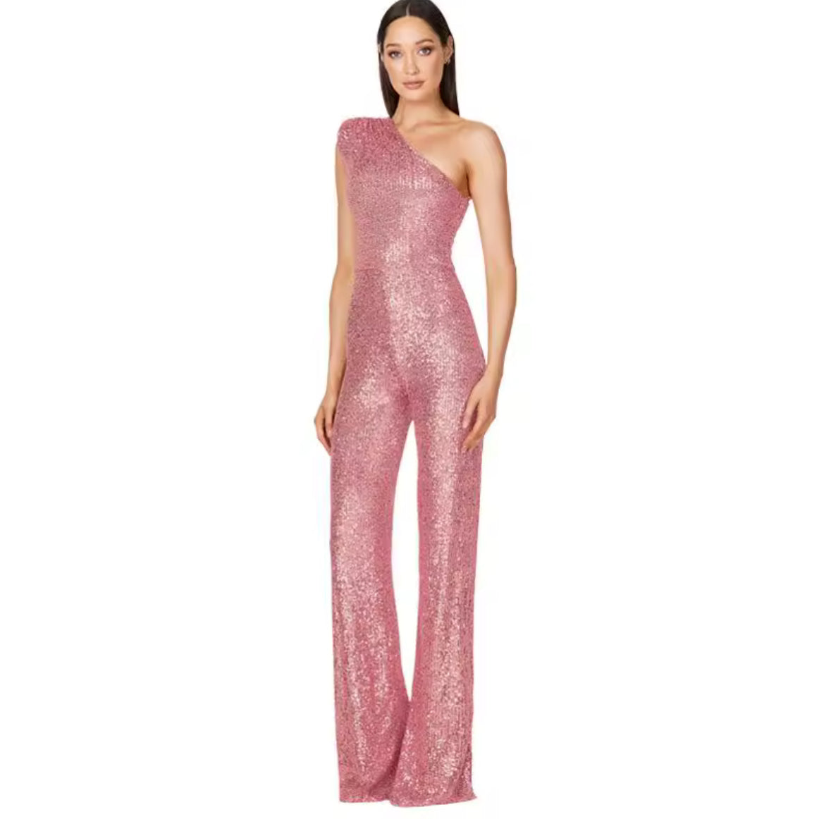 Livia One-Shoulder Sequin Jumpsuit