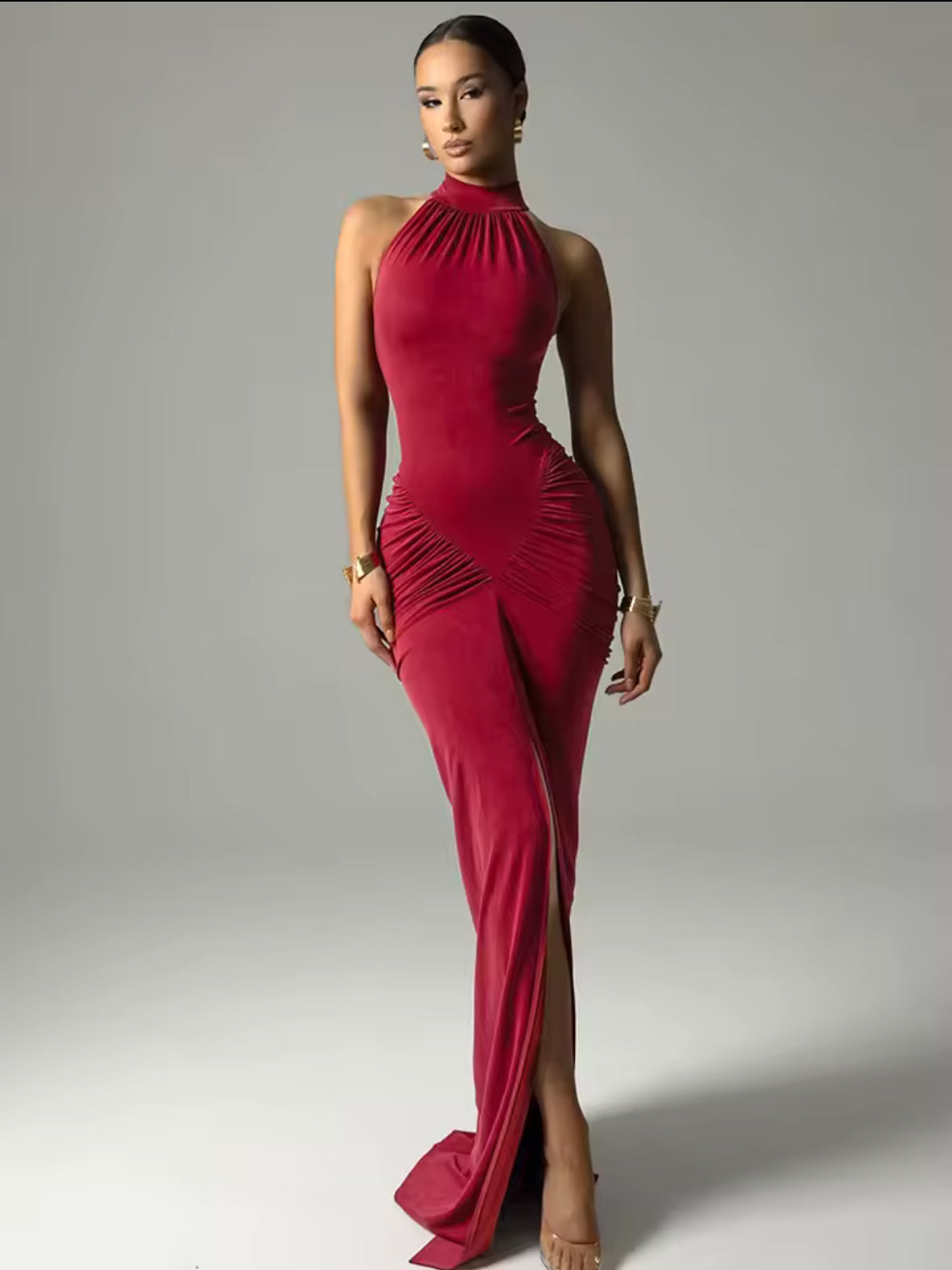 Odessa Pleated Strapless Maxi Dress