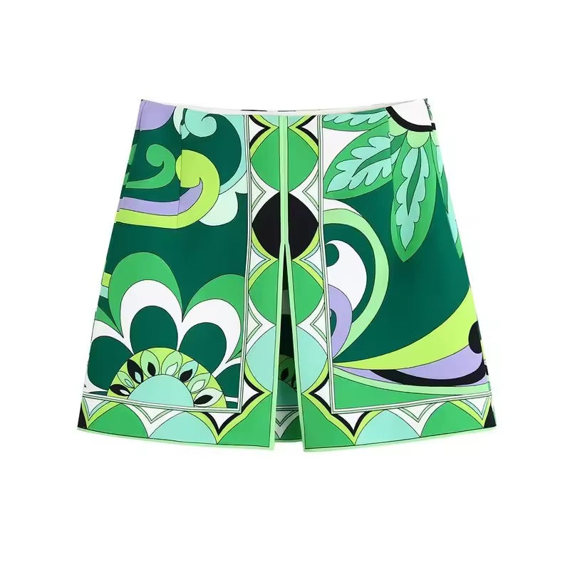 Verde Mirage Shirt & Skirt Set