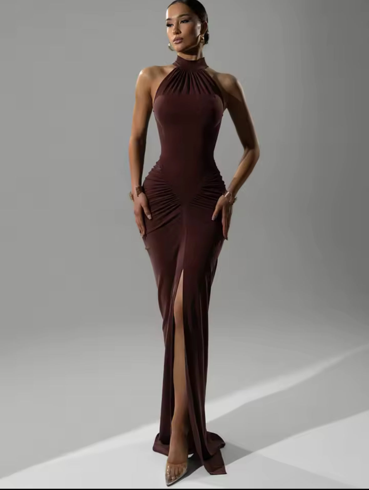 Odessa Pleated Strapless Maxi Dress