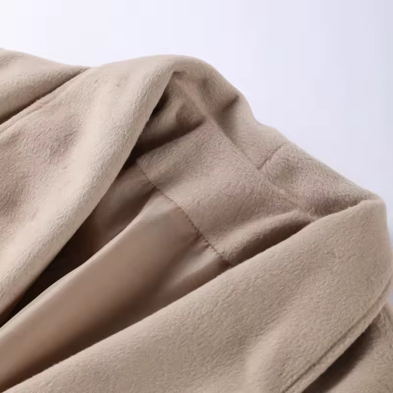 Monaco Luxe Belted Wrap Coat with Faux Fur Detail