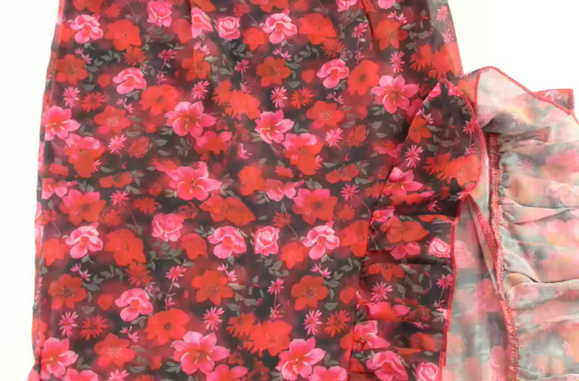 Riviera Rose Chiffon One-Shoulder Dress